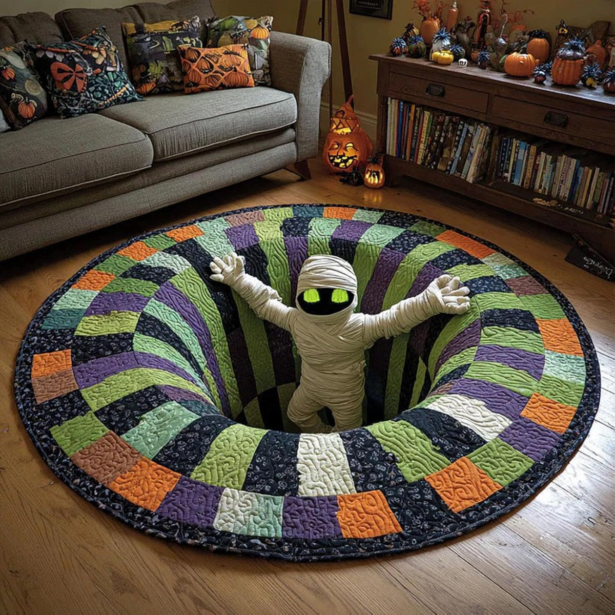 3D Christmas Vortex Rug