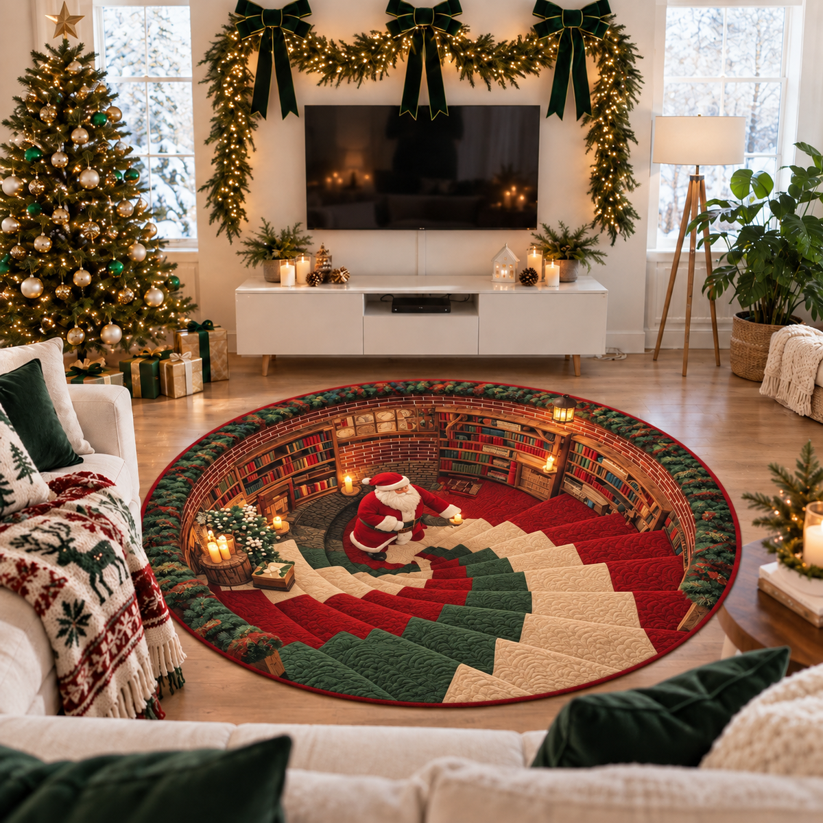 Santa's Secret Library Rug