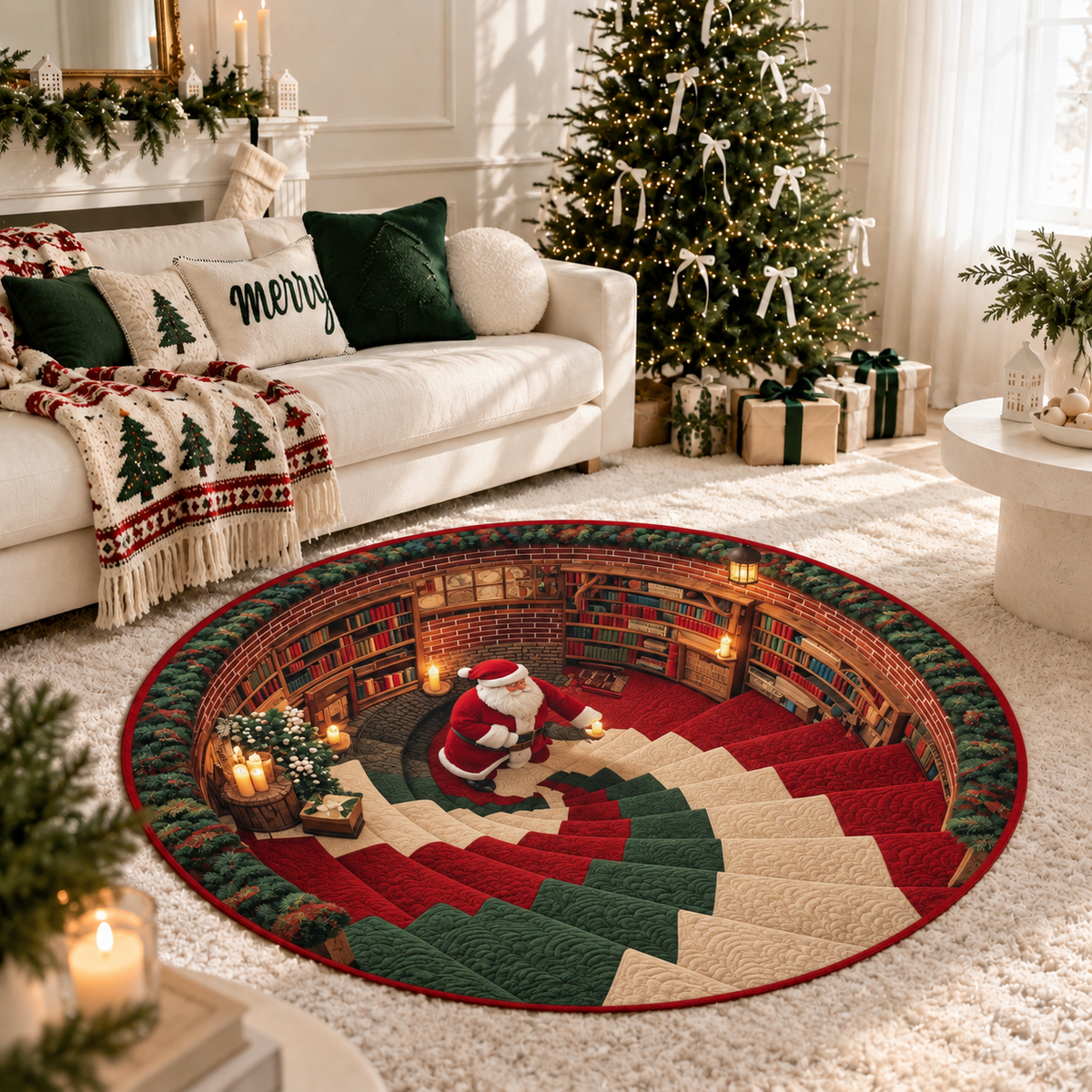 Santa's Secret Library Rug