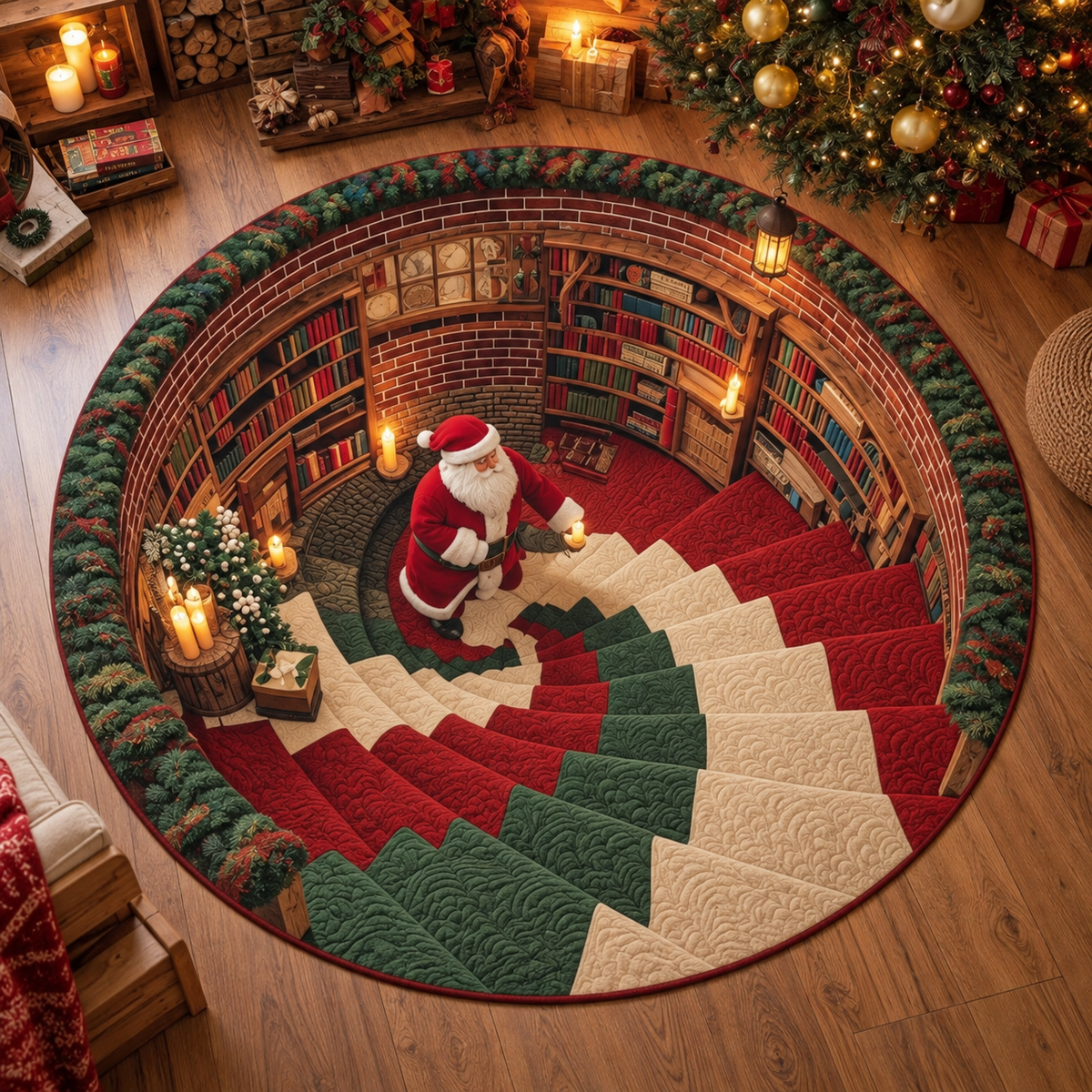 Santa's Secret Library Rug