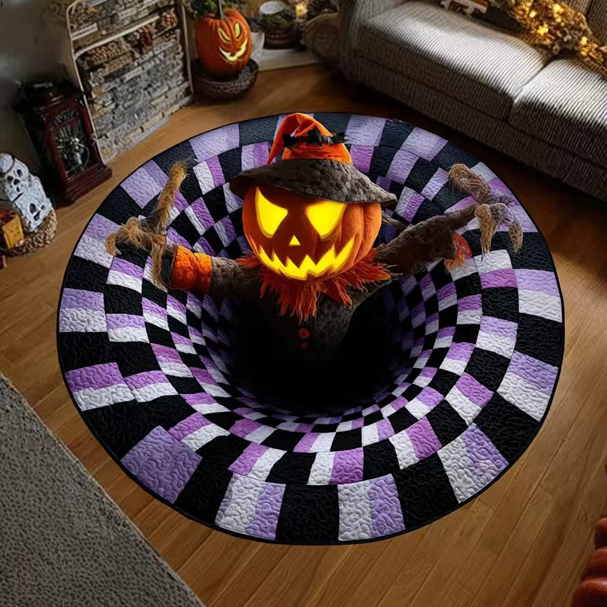 3D Christmas Vortex Rug